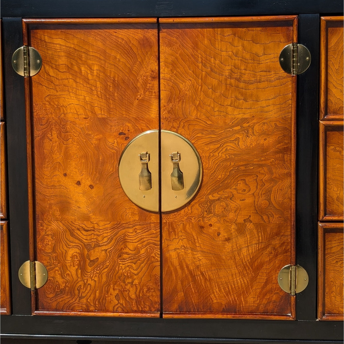 Stanley Furniture Chinoiserie Burl Wood Nine-Drawer Dresser or Credenza — view 3 of 16