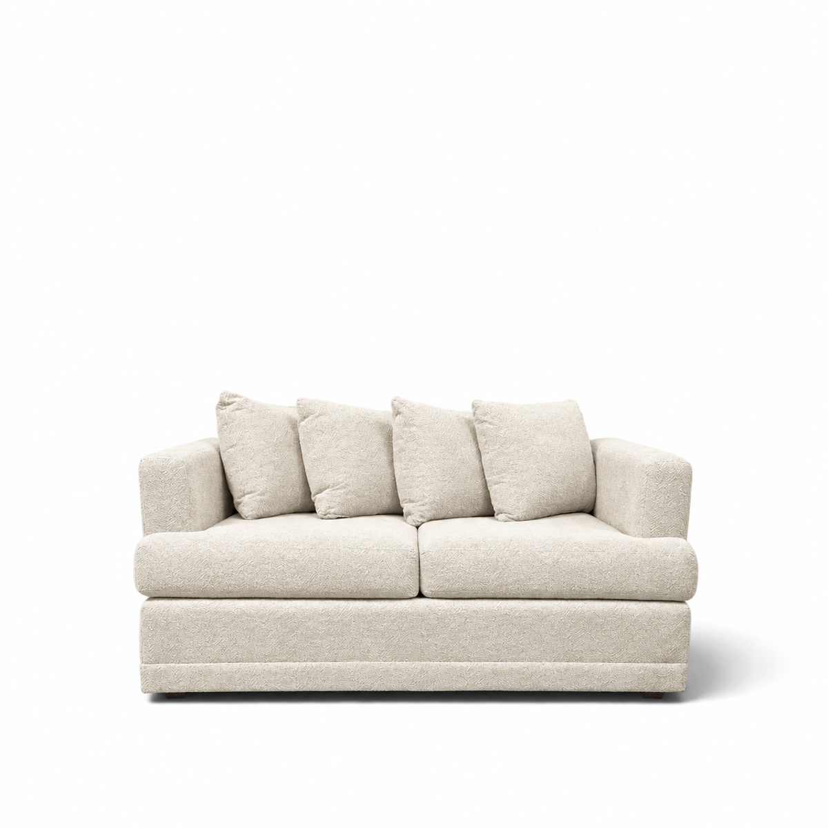 W & J Sloane Vintage Loveseat Pair with New Ivory Boucle Upholstery — view 2 of 6