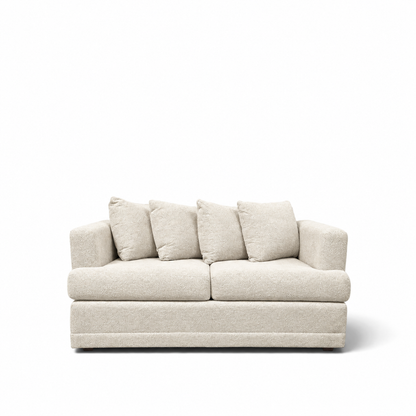 W & J Sloane Vintage Loveseat Pair with New Ivory Boucle Upholstery
