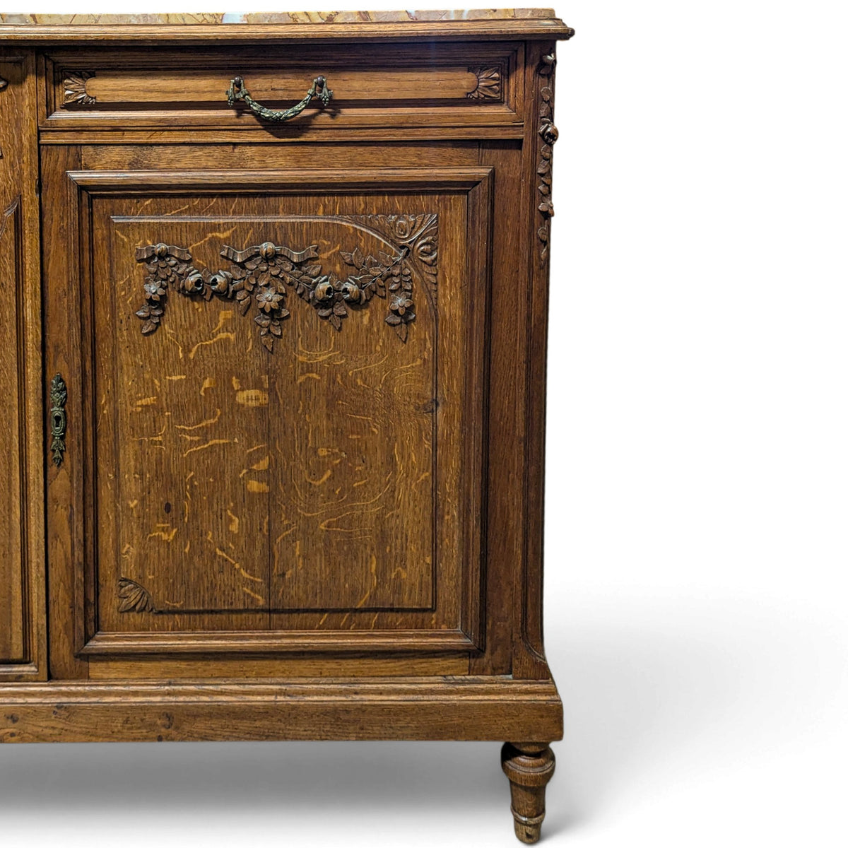 Early 20th-Century French Marble-Top Buffet, Guerin Paris Label