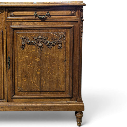 Early 20th-Century French Marble-Top Buffet, Guerin Paris Label