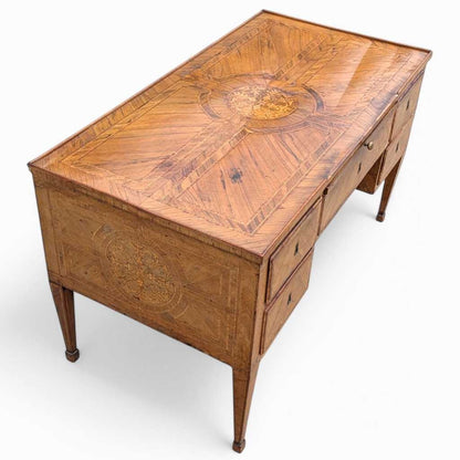 Antique Desk – Lombardy Louis XVI Era Desk, Vintage Writing Table, Elegant Office Furniture, 18th Century Desk