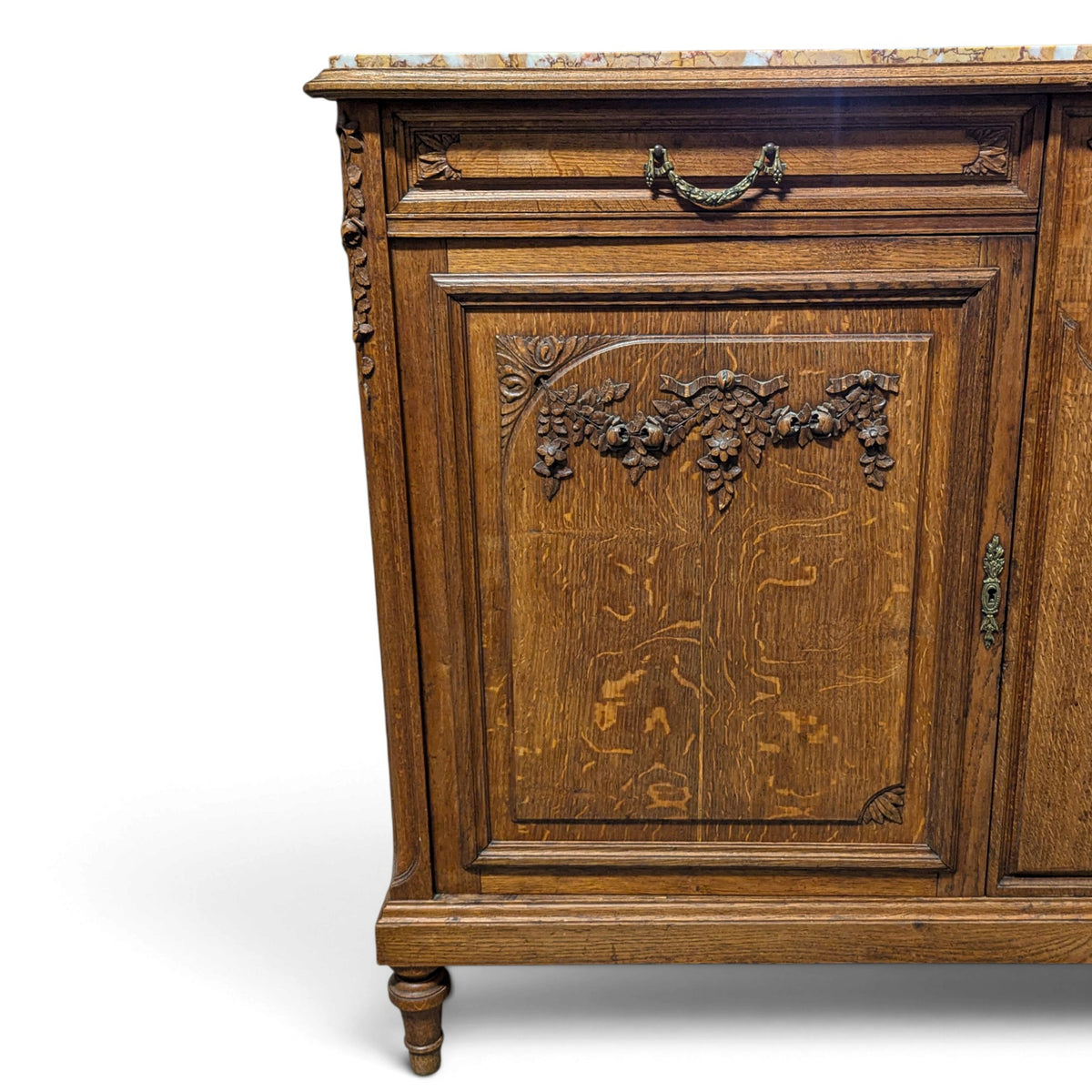 Early 20th-Century French Marble-Top Buffet, Guerin Paris Label