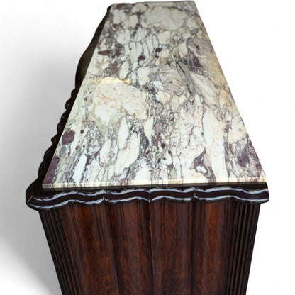 Italian Mid-Century Marble-Top Sideboard with Detachable Mirror by Mobilificio Scorza Ovada, c. 1950s