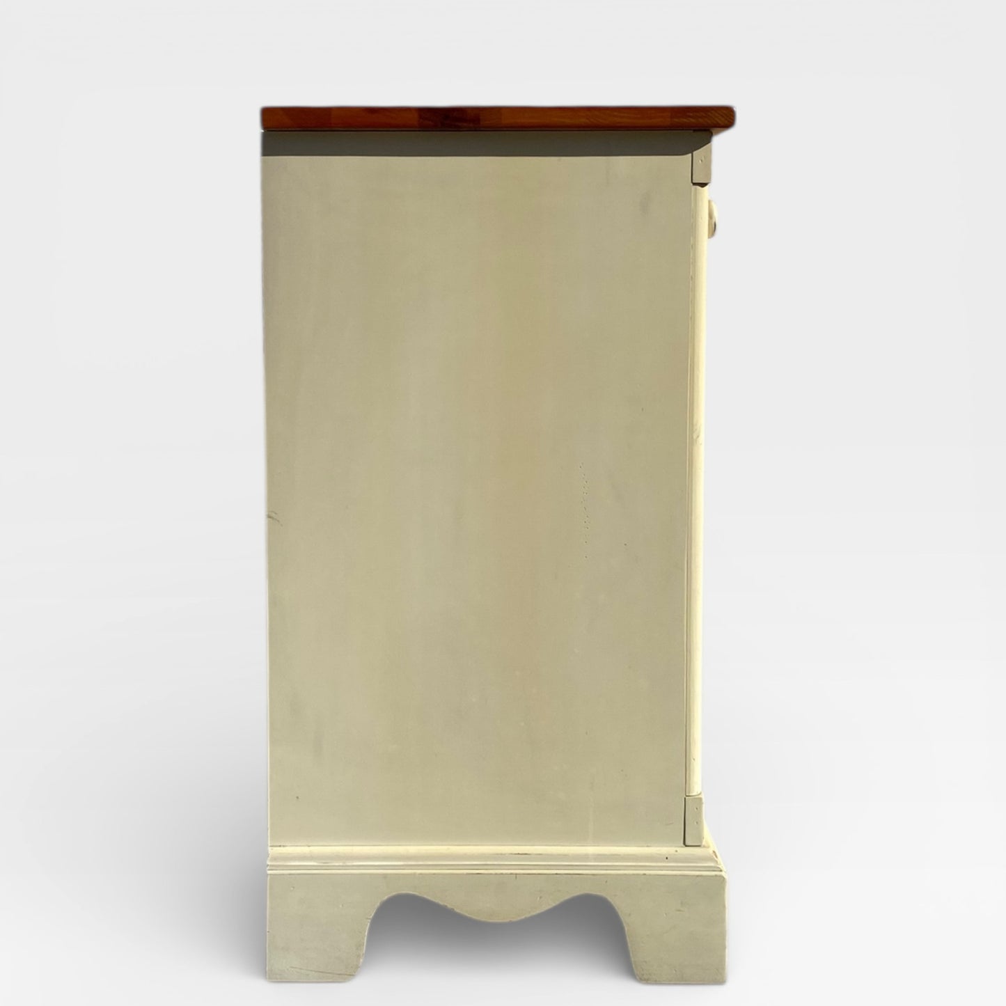 Painted Sideboard or Buffet Cabinet with Paneled Doors and Solid Wood Top