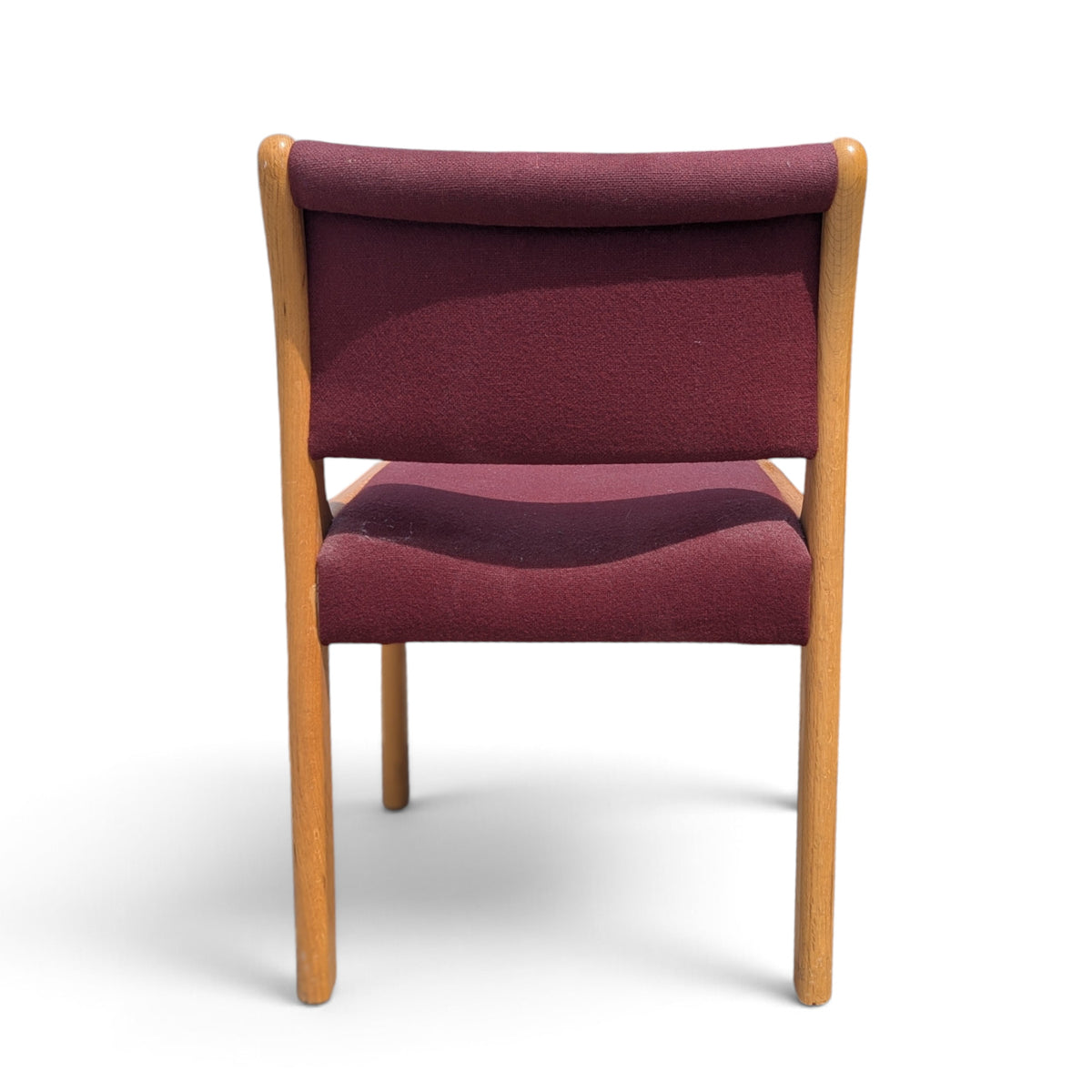 Albert Salman Associates Oak Dining Chairs in Garnet, Set of Four — view 4 of 20