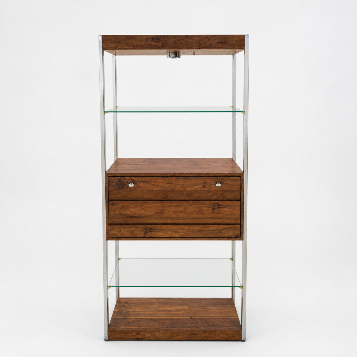 Chrome & Glass Étagère / Display Bookcase, c. 1970s–80s