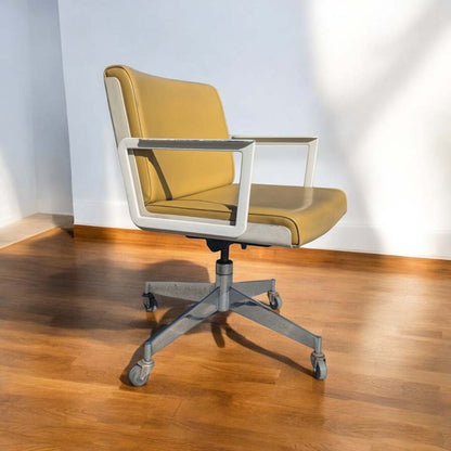 1970s InterRoyal Chrome and Faux-Leather Desk Chair