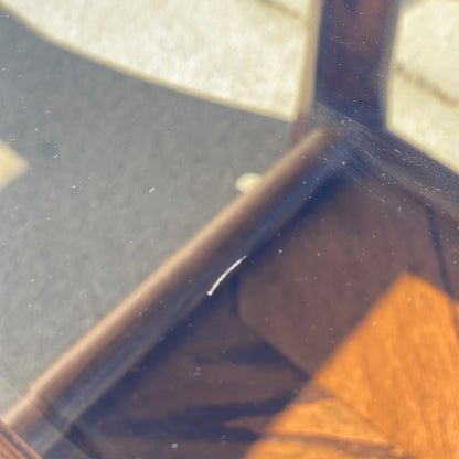Oak Side Tables with Smoked Glass Tops, c. 1970s–80s