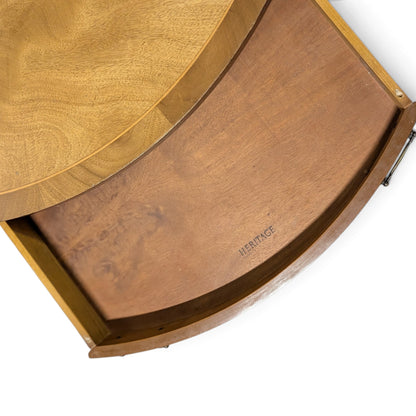 Circa 1957 Heritage Round Mahogany Coffee Table with Drawer