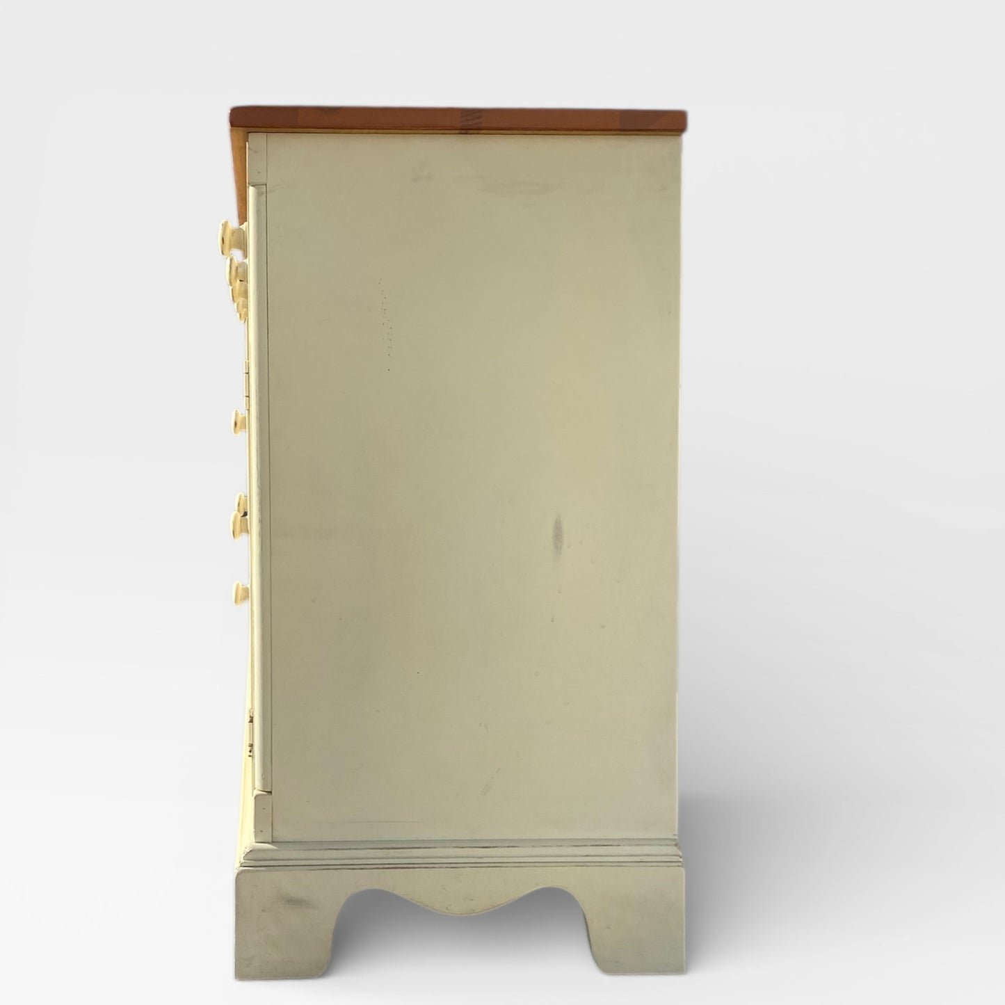 Painted Sideboard or Buffet Cabinet with Paneled Doors and Solid Wood Top