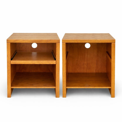Pair of Oak Modular Utility Cabinets with Pull-Out Shelf, American, c. 1990s