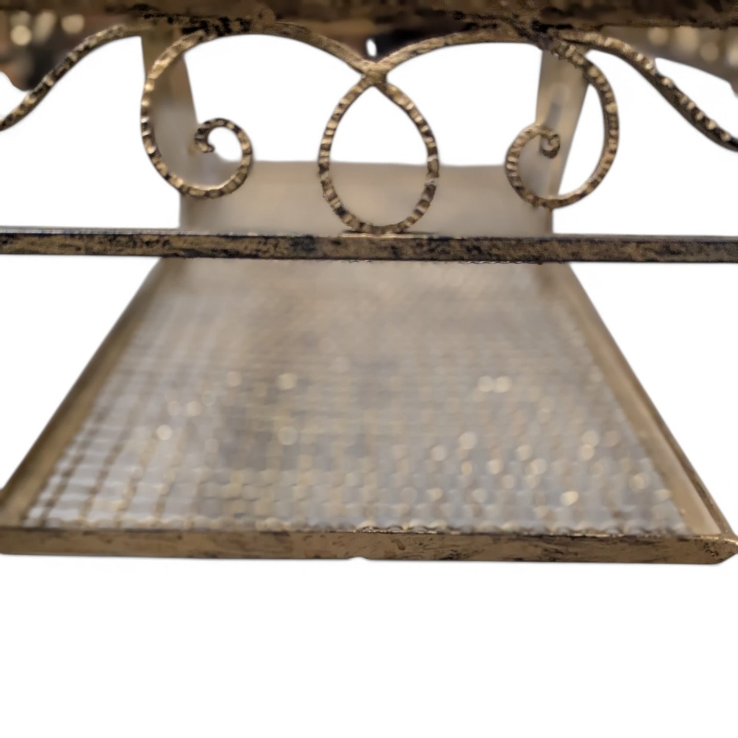 Late 20th Century Italianate-Style Scrollwork Metal and Glass Coffee Table