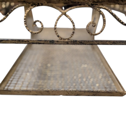 Late 20th Century Italianate-Style Scrollwork Metal and Glass Coffee Table