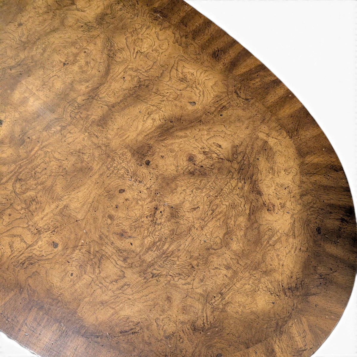 Vintage Louis XV Style Oval Coffee Table with Figured Wood Top