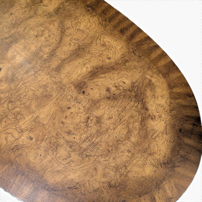 Vintage Louis XV Style Oval Coffee Table with Figured Wood Top