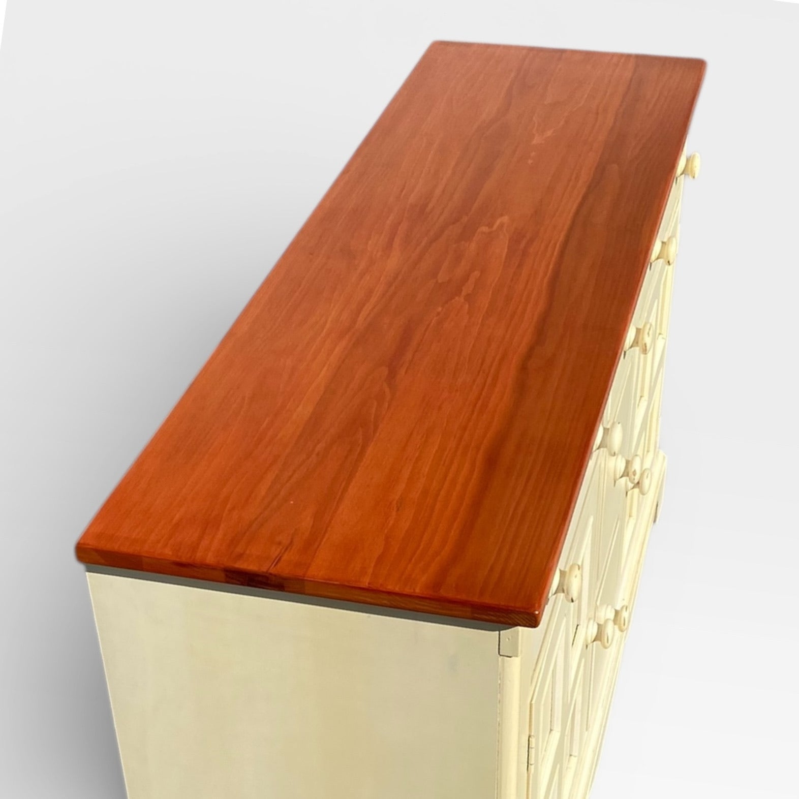 Painted Sideboard or Buffet Cabinet with Paneled Doors and Solid Wood Top — view 7 of 24