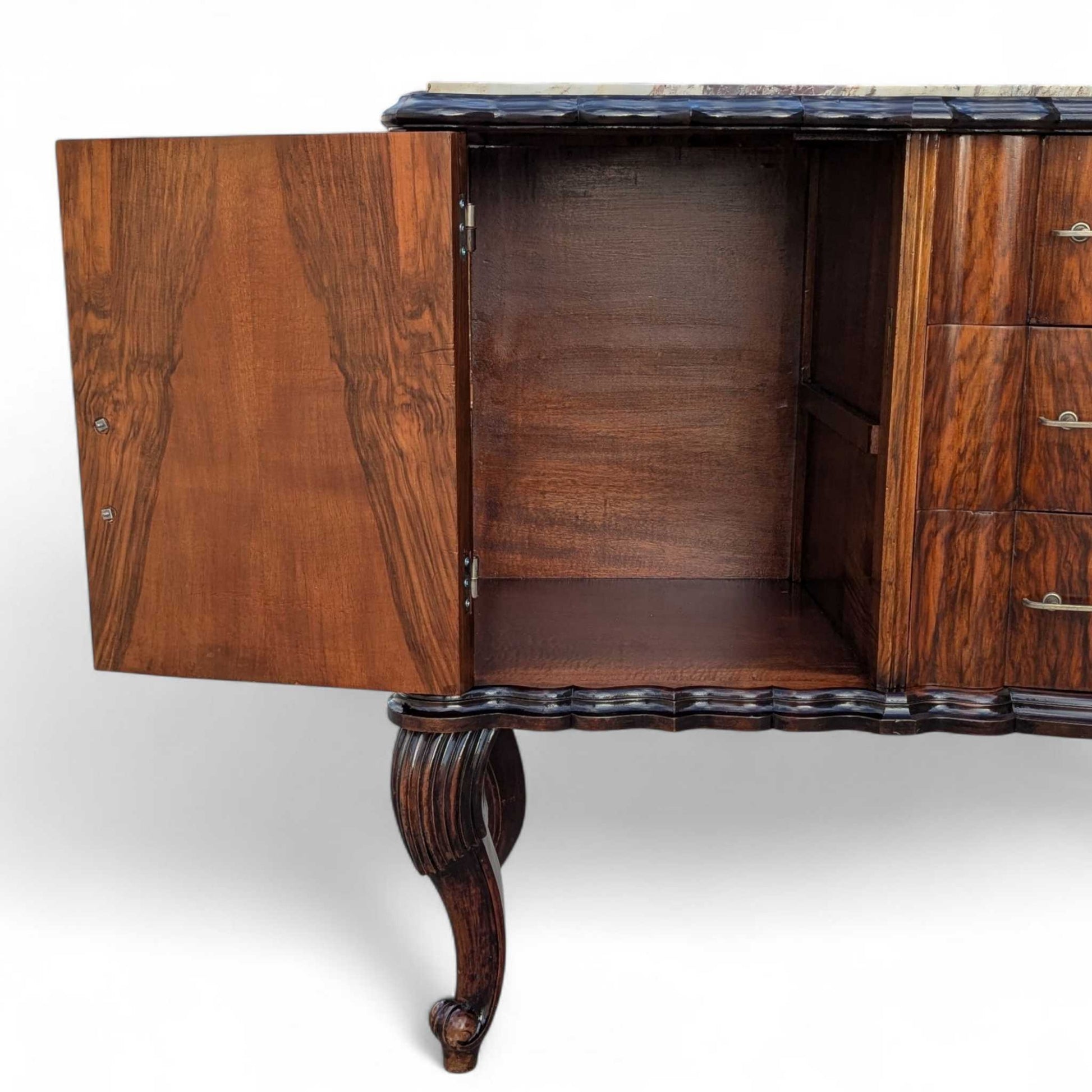 Italian Mid-Century Marble-Top Sideboard with Detachable Mirror by Mobilificio Scorza Ovada, c. 1950s — view 7 of 16