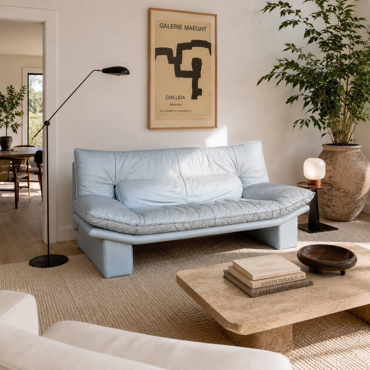 Vintage Nicoletti Italia Leather Loveseat Sofa, Italian Postmodern Grey Leather Couch, 1980s Lounge Settee — view 8 of 20