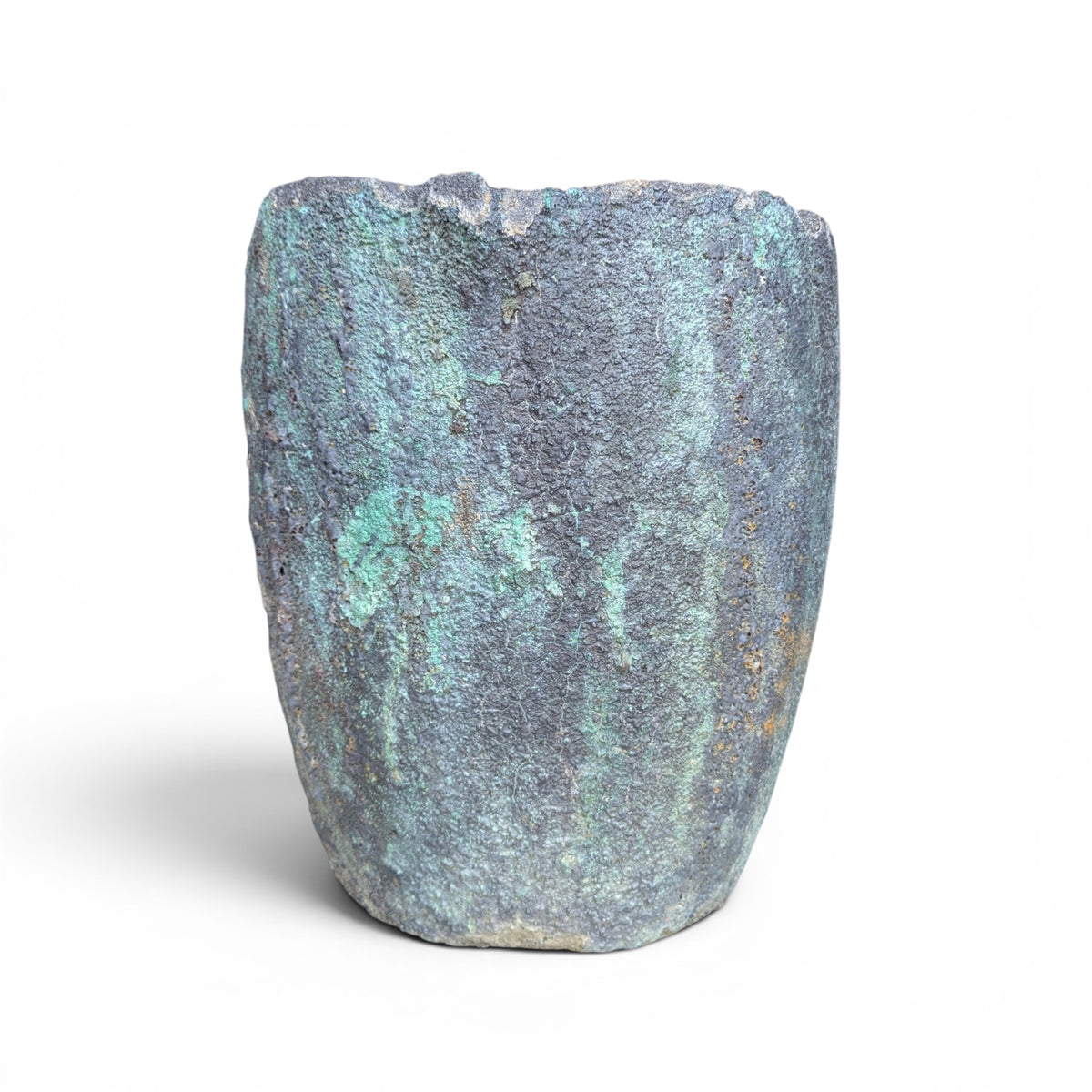 Antique Industrial Refractory Crucible Planter, Wabi-Sabi Foundry Vessel — view 8 of 11