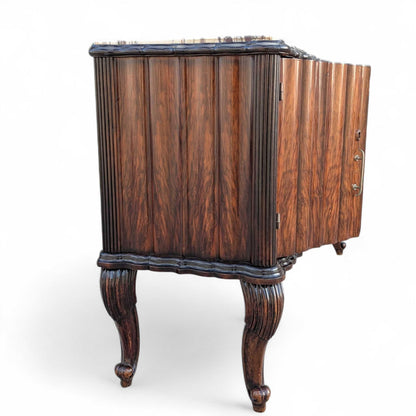 Italian Mid-Century Marble-Top Sideboard with Detachable Mirror by Mobilificio Scorza Ovada, c. 1950s