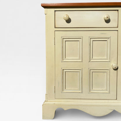 Painted Sideboard or Buffet Cabinet with Paneled Doors and Solid Wood Top