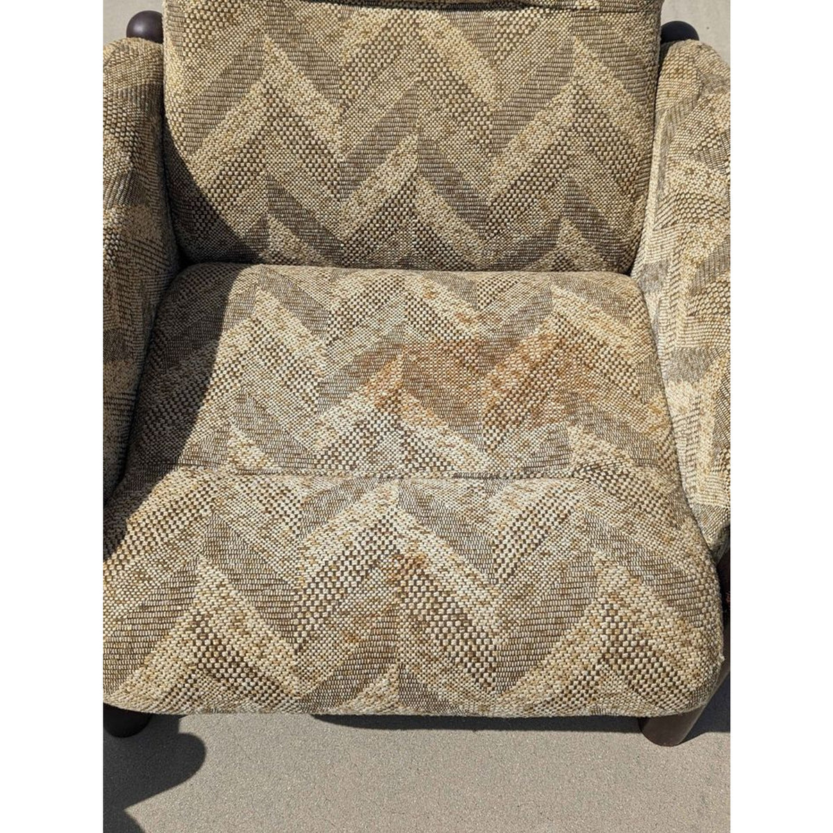 Vintage Wood-Frame Loveseat and Lounge Chair Set — view 11 of 15