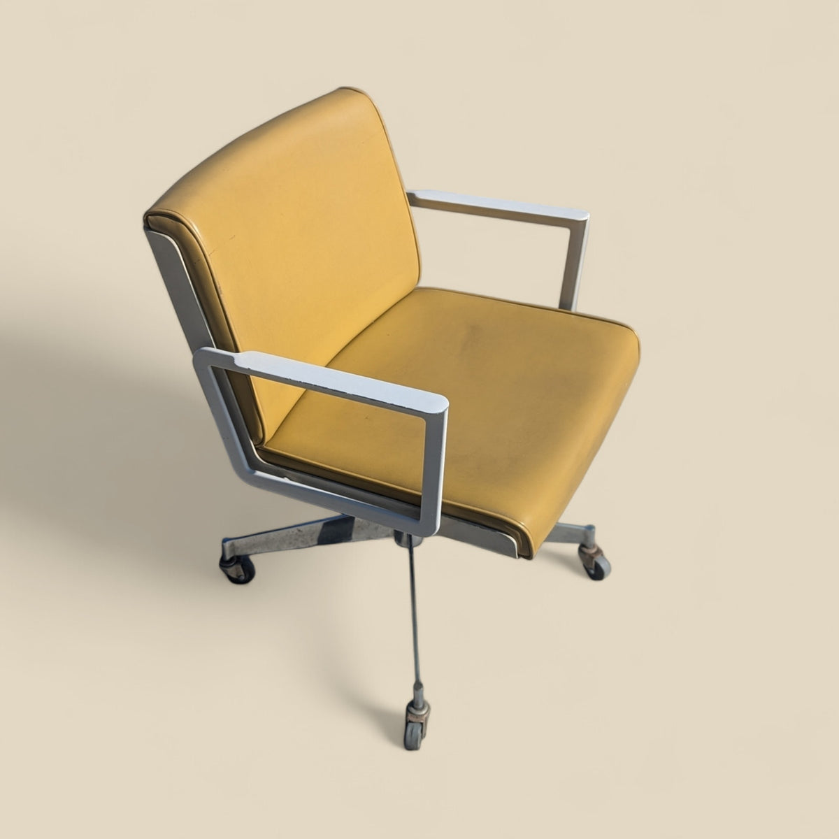 1970s InterRoyal Chrome and Faux-Leather Desk Chair