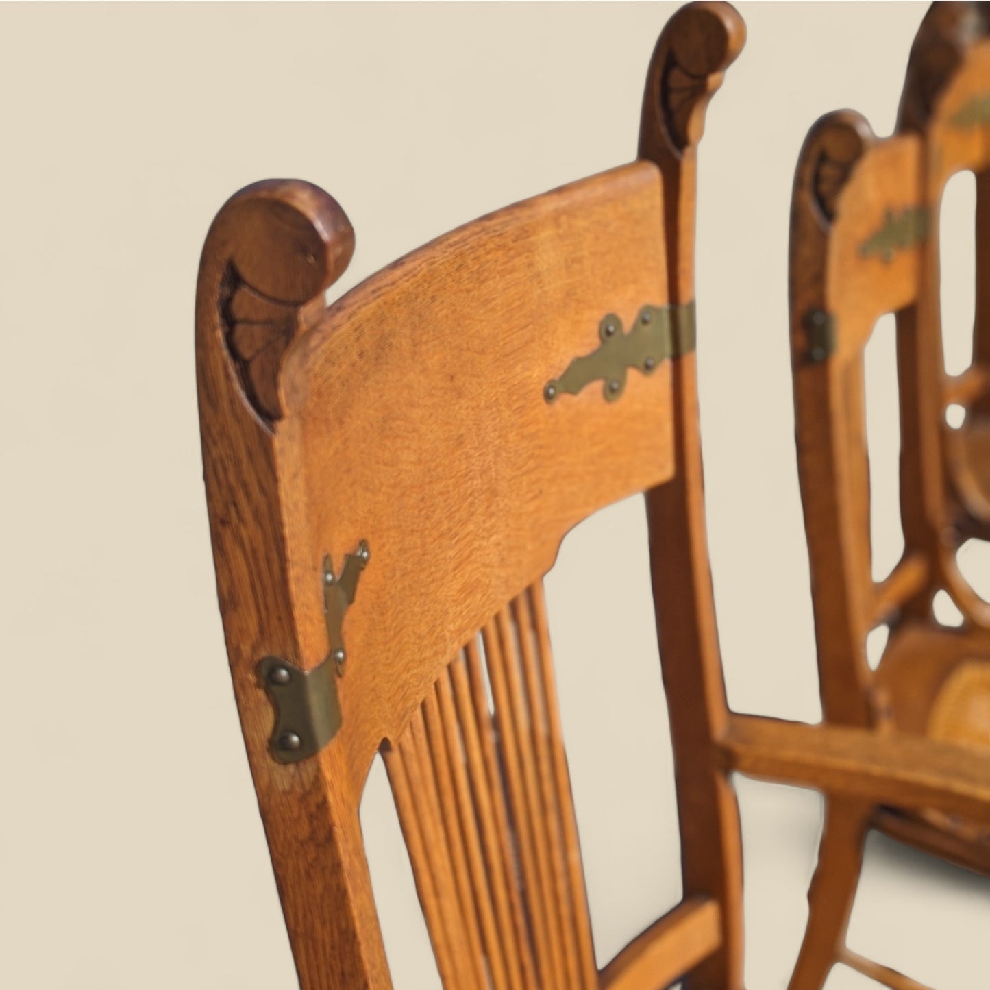 Antique Tiger Oak Dining Chairs
