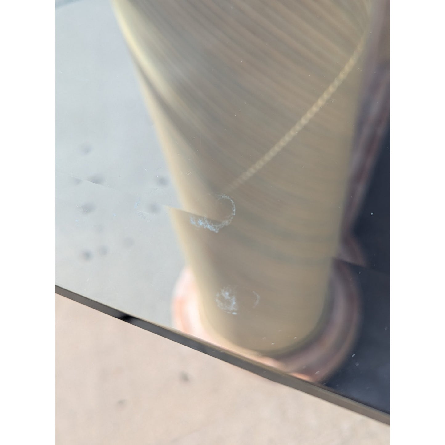 Postmodern Entryway Glass Console Table, c. 1980s