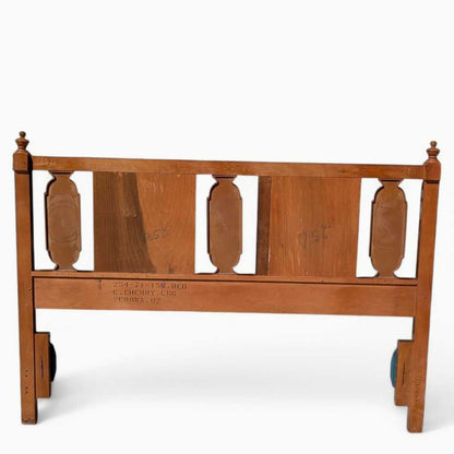 Vintage Carved Wood Full-Size Headboard
