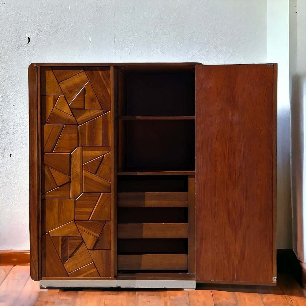 Vintage Brutalist Armoire, C. 1960s, Made in Canada