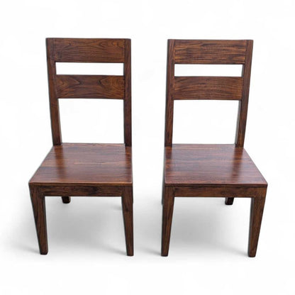 Set of 8 Crate & Barrel Basque Honey Wood Dining Chairs