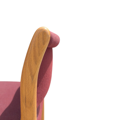 Albert Salman Associates Oak Dining Chairs in Garnet, Set of Four