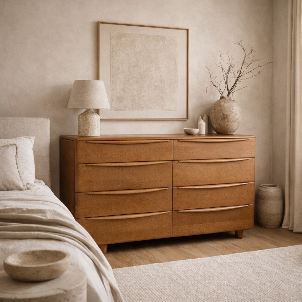 Heywood Wakefield 8 Drawer Lowboy Dresser