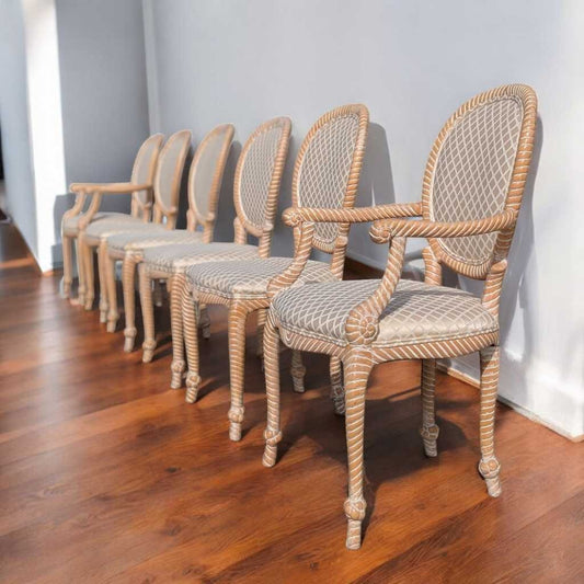 Six Dining Chairs by Casa Stradivari, Faux Bois, c. 1980s