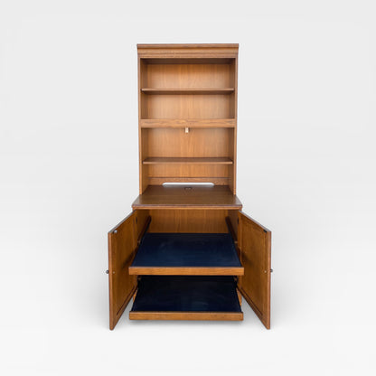 Cottage-Style Oak Hutch Cabinets, Pair