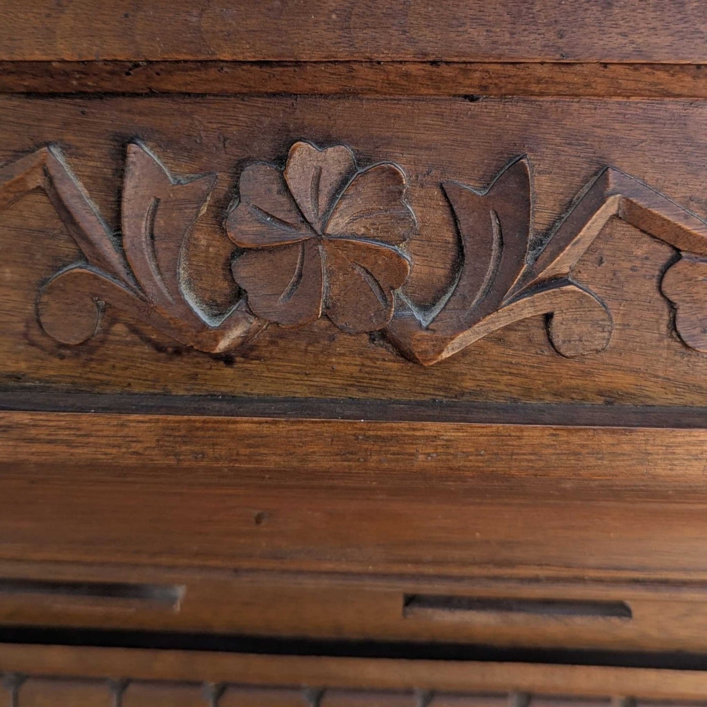 Antique Carved Wood Wall Mirror