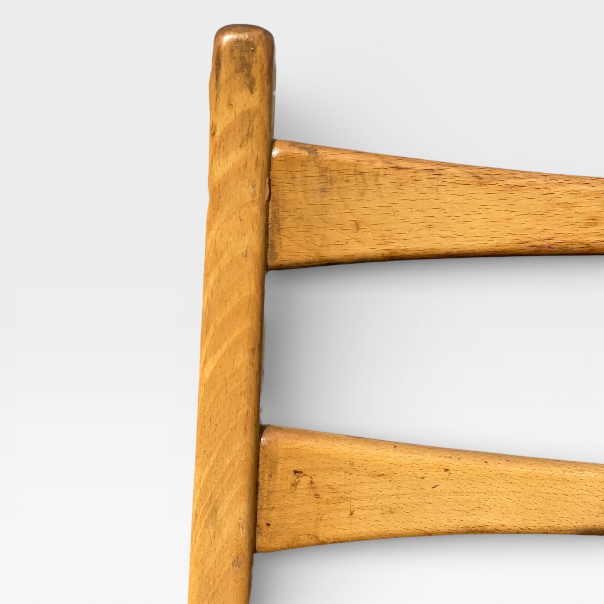 Set of Six Mid-Century Modern Ladderback Dining Chairs with New Upholstery — view 12 of 25