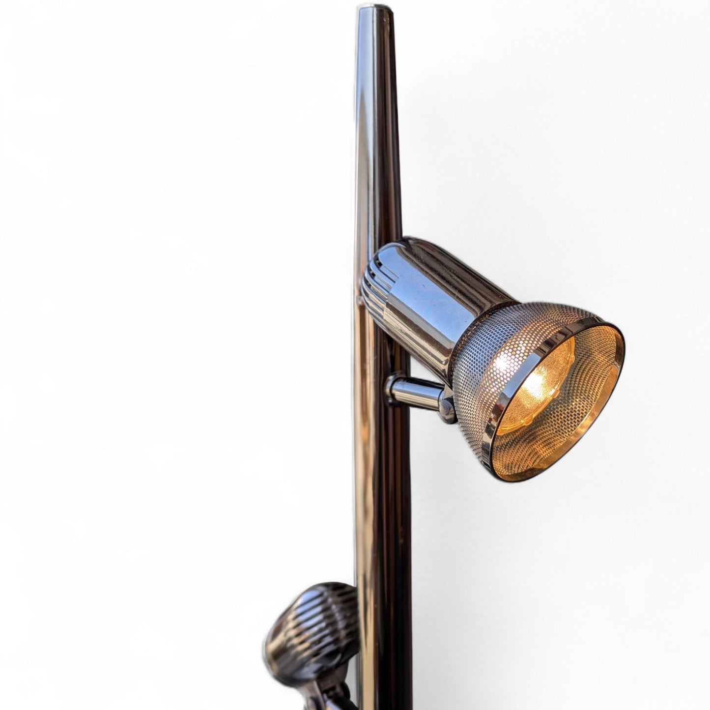 Mid-Century Chrome Floor Lamp with Adjustable Microphone-Style Shades, 1970s