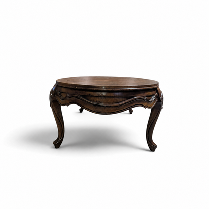 Vintage Louis XV Style Oval Coffee Table with Figured Wood Top