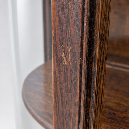 Vintage Curved Glass China Cabinet – Bow Front Display Hutch w/ Claw Feet, 49" Wide, Early 20th Century Style