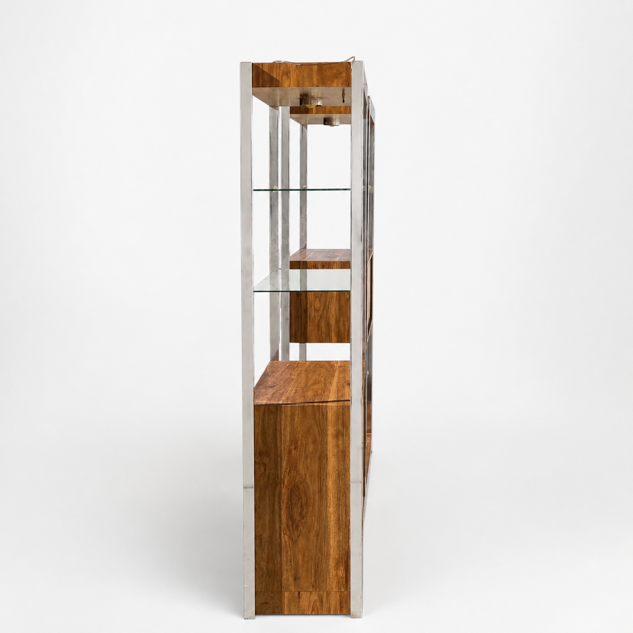 Chrome & Glass Étagère / Display Bookcase, c. 1970s–80s