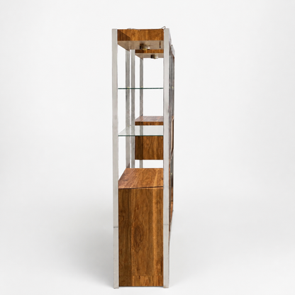 Chrome & Glass Étagère / Display Bookcase, c. 1970s–80s