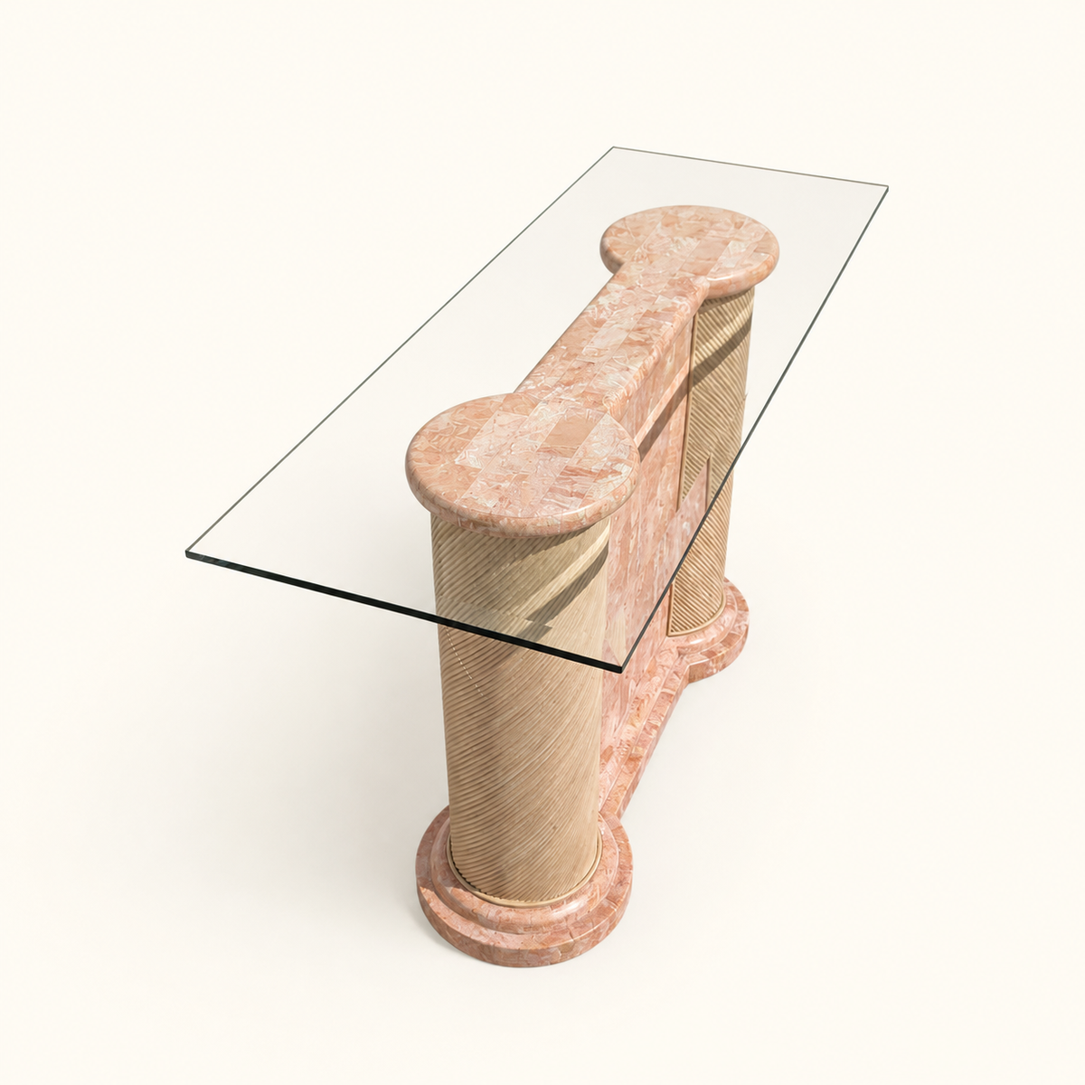Postmodern Entryway Glass Console Table, c. 1980s — view 13 of 16
