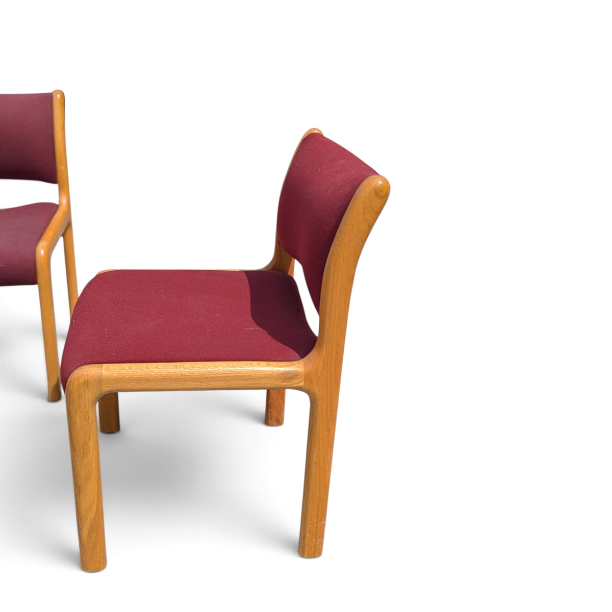 Albert Salman Associates Oak Dining Chairs in Garnet, Set of Four