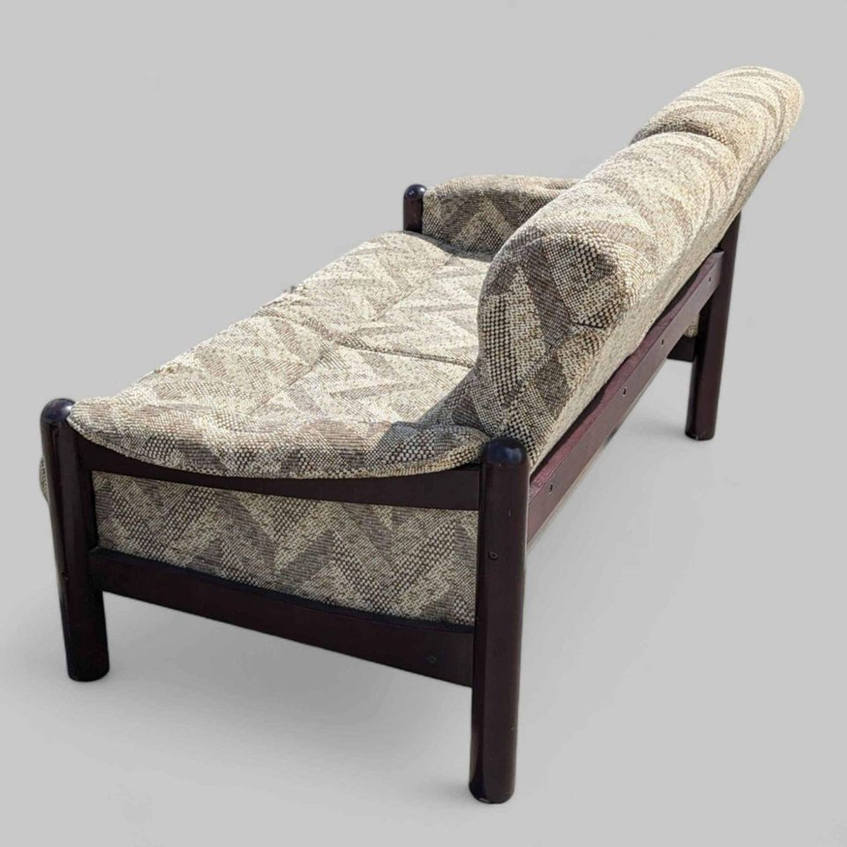 Vintage Wood-Frame Loveseat and Lounge Chair Set — view 4 of 15