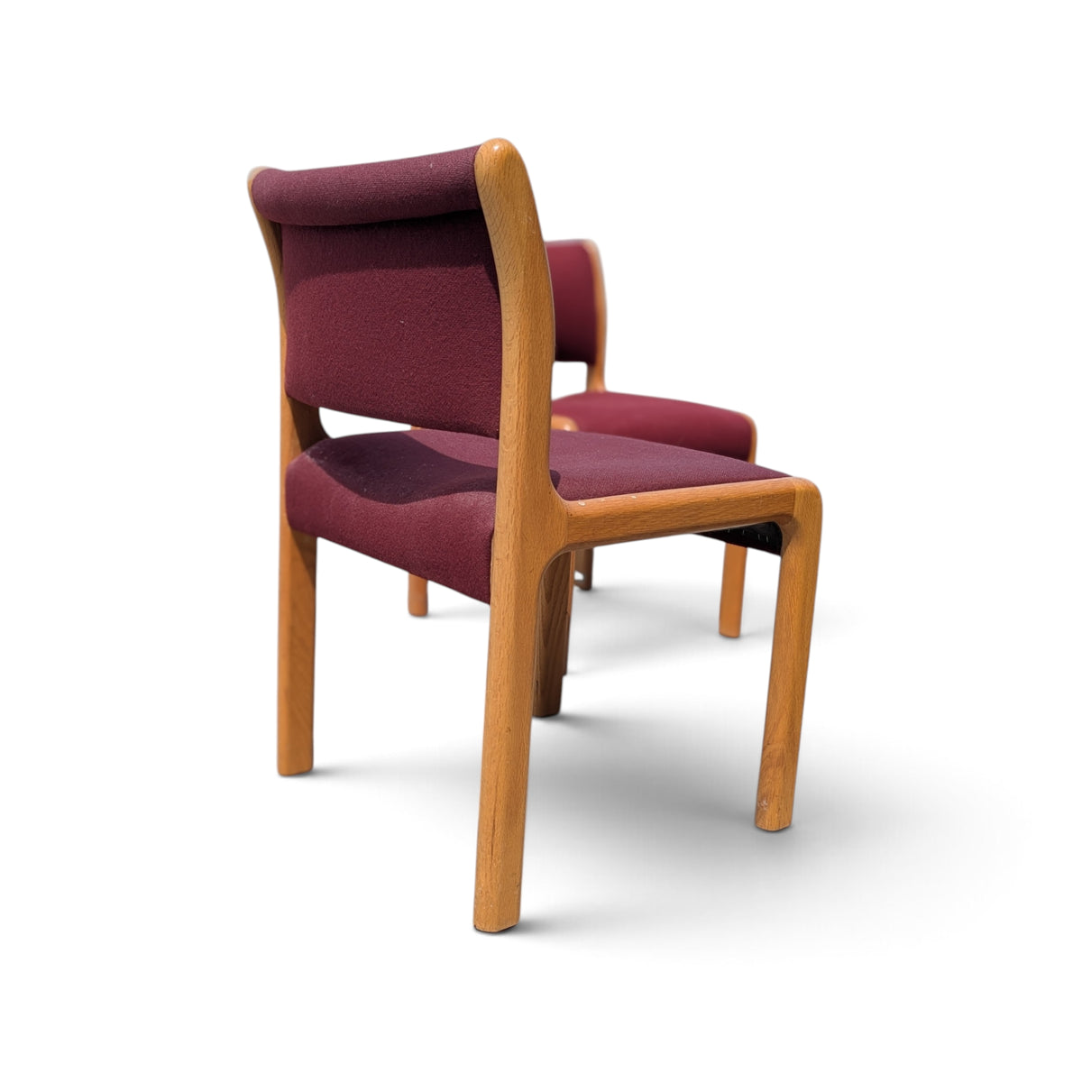 Albert Salman Associates Oak Dining Chairs in Garnet, Set of Four