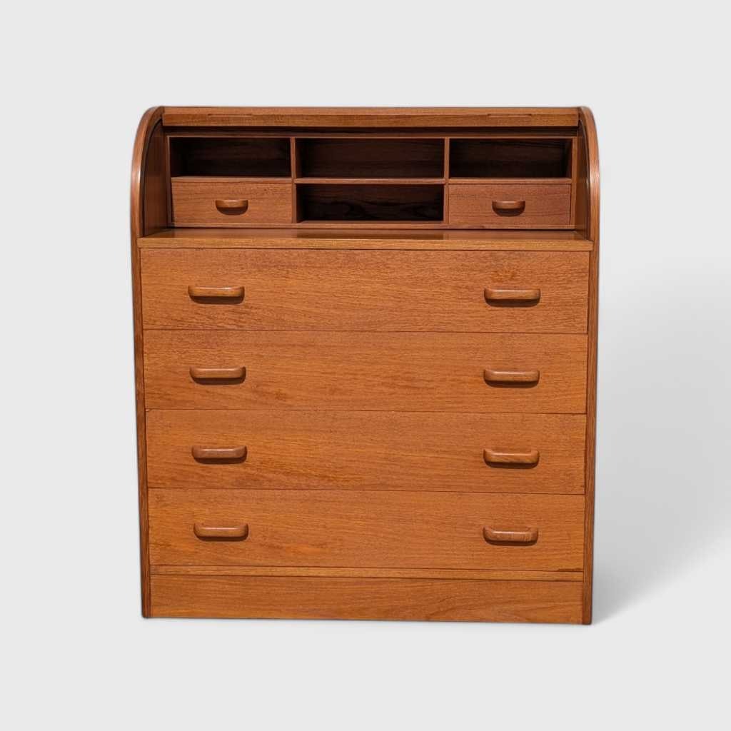 Mid-Century Danish Teak Roll-Top Desk by Egon Ostergaard, 1970s