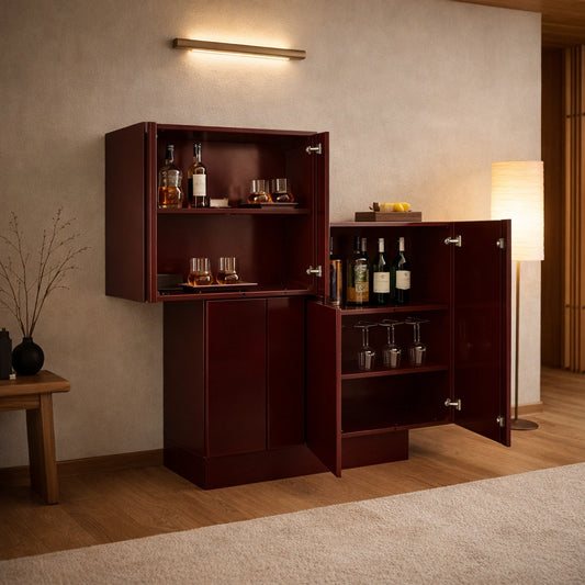 Large Postmodern Geometric Bar, Custom Lacquer Finish